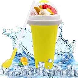 RuWin Brand Magic Quick Frozen Smoothie Maker Cup Double-Layer Slushy Squeeze Cup (1 Piece).-image-5