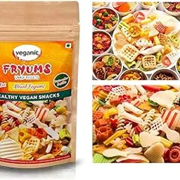 Veganic Fryums Papad Ready To Fry Snack With Tastemaker | Buy 1 Get 1 Free | Multicolour (20 in 1) Mix Imported Fryum Pack - 700gm (350 * 2) | Assorted Fryums-picture-54