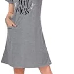 Vasumati Textile Women's Night Dress Knee Length Long Top Soft Cotton Loose Fit-picture-49