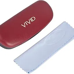 vivid Vision Unisex Adult Lightweight Eyewear Specs Case Cover | Free With Cleaning Cloth | Protect Eye Glasses | Plastic | Spectacles | Cases | AP - 335_BLACK - MAROON with Cloth-picture-29