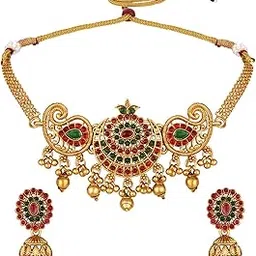 shining diva fashion Latest Stylish Design Fancy Choker Traditional Necklace Jewellery Set for Women-picture-18