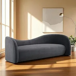 Upholstered 3 Seater Sofa Three Seater Sofa for Living Room Hotels & Offices (Grey)-picture-10