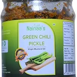 NAINAAS KITCHEN Green Chilli Pickle | Made with Virgin Mustard Oil | 100% Natural & Tangy-Spicy | No Artificial Preservatives | Rich in Vitamins & Antioxidants (250g)-picture-10