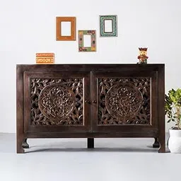 FURNWEAVE Solid Wooden Cabinet | Walnut Sideboard Cabinet | Large Living Room & Dining Room Storage Cabinet-image-99