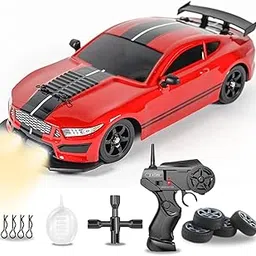 Liberty Imports RC Drift Car 1/16 2.4GHz 4WD Remote Control Sport Racing On-Road Vehicle with LED Light, Batteries and Drift Tires (Red)-picture-21