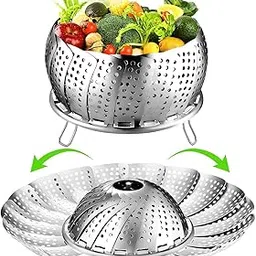 Stainless Steel Vegetable Steamer Basket, Expandable Folding Design, Fits Various Pot Sizes-picture-17