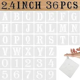 Alphabet Letter Stencils 36 Pcs, 3 Inch Reusable Plastic Letter & Number Templates for Painting on Wood, Fabric, Glass, Canvas, Chalkboard, Signage-picture-33