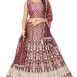 ethnictree Women's Fully Stitched Hand-Work With Digital Print Lehenga, Choli With Net Dupatta-picture-44