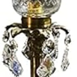 Antique Crystal Candle Stand ,Glass;Brass-picture-40