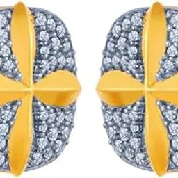 p.c. chandra jewellers 14k (585) Yellow Gold and American Diamond Stud Earrings for Women-picture-36