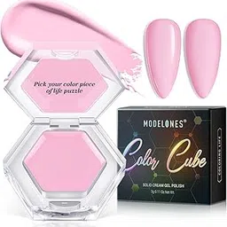 MODELONES from BELLE GAGA Gel Nail Polish, 1Pcs 3g Solid Gel Polish Pudding Gel Creme Manicure Palette Spring Gel Formula Soak Off LED Nail Art Gel Salon Gift for Women Girlfriend (B101090004A, 3gram)-image-91