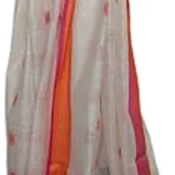 zh clothing brand Wmen's Handwoven Ganga Jamuna Butta Woven Semi Linen Dupatta With Tassels_Full Size 2.45m (White, 2.45m)-picture-30