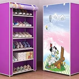 CMerchants 6 LAYER SHOE RACK DOTTED PUPPY PRINT (Multi Color)-picture-28