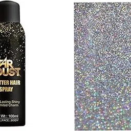 Professional Glitter Hair Spray Long Lasting Shiny Unlimited Charm 100ML, HAIR|FACE|BODY (SILVER)-picture-25