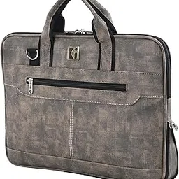 kuber industries 15.6 Inch Premium Leather Office Laptop Bag for Men and Women | Professional Laptop Carry Bag for Corporate Use | Adjustable Strap with 2 Compartments | Sandstone Brown-picture-31