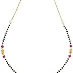 kushal's fashion jewellery Ruby-Green Gold Plated Casual Antique Mangalsutra - 422832-picture-27