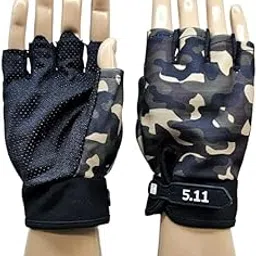 MOOLYAVAAN Products fOUJI Fingercut Tactical Gloves for Men Women | Half Finger Camouflage Cycling Riding Gym Outdoor Sports Gloves | Anti-Slip Grip Durable Training Gloves (Pair of 1)-picture-39