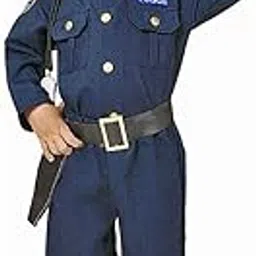 Wanna Party WP WP Polyester Police Costume For Kids - Police Officer Costume For Boys - Cop Uniform Set For Police Dress For Kids Age 3+, Blue-image-2