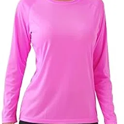 naviskin Women's UPF 50+ Sun Protection Long Sleeve Shirts Rash Guard Shirts Quick Dry Lightweight Hiking Shirts Strawberrry Moon Size L, Strawberrry Moon, Large-picture-31