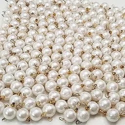 INDIKONB 150 White 8MM Round Plastic Craft Beads for Blouse, Embroidery, Saree, Pendant, Necklace Making-picture-25