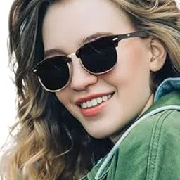 indifabro Sunglasses Men And Women Uv Protection Classic Tr90 Frame Unisex Classic Frame Retro Branded Clubmaster Protect From Sunlight, Uv Protected, Black-picture-29