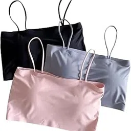 hirrnik Women Bra - Girls Bra Lightly Padded Bra Sports Bra Nylon Material (Full Coverage, Removable Padded) Everyday Bra Free Size (28-30-32-34) Combo Bra Pack of 3 PIS-picture-18