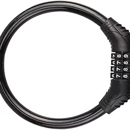 Valajogi Bike Bicycle Lock 4-Digit Code Resettable Mini Combination Password Bike Accessories for Mountain Chain Cable Security Self-Coiling Wire Anti-Theft Cycling Bicycles Helmets (Black)-picture-31