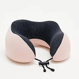 NiIont IIp Niloni Extra Soft Memory Foam Luxury Travel Neck Support Rest Pillow with Soft Eyemask with Gel Multipurpose Comfortable Travel Pillow Combo Airplane Travel Kit (Pink)-image-10