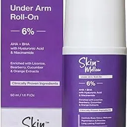 Skin Mellow 6% AHA BHA Underarm Roll-On | With Hyaluronic Acid & Niacinamide | Controls Odour, Reduces Pigmentation & Brightens Skin | Alcohol, Paraben & Sulphate Free | For Women & Men | 50ml-picture-46