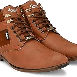 vellinto Mens Plyutherene Leather Sporty Casual with Strong Grip Boots Shoes for Man-picture-38