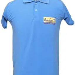 pragati textile Bharatgas Corporate Polo T-Shirt, Light Blue, Short Sleeve, Cotton-picture-53