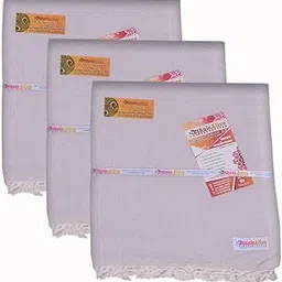 EthnicAlive Bhagalpuri Handloom 100% Pure Dull/Andi Chadar|Blanket|Comforter 350GSM Plain Light Purple Silky Pack of 3 (Size 220x125cm)-picture-11