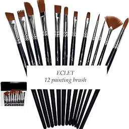Eclet Craft Painting Brushes Set of 12 Professional Round Pointed Tip Nylon Hair Artist Acrylic Paint Brush for Acrylic/Watercolor/Oil Painting(G)-image-21