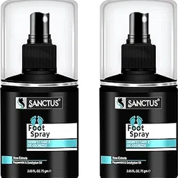 SANCTUS Foot Spray -Shoe Deodrant Disinfectant & Deodorizer - Skin Perfume For Fresh Smelling Feet All Day - Enriched with Lemongrass Oil, Orange Oil, Sebuckthorn Oil & Peppermint Extracts - 75gm ( Pack of 2)-picture-35