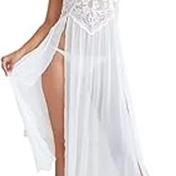 Lingerie for Women Short Floral Lace Pattern Split Dress Nighty for Women Stylish Sexy-image-62