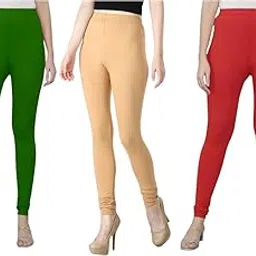 Women's Full Length Leggings | Ultra-Soft, Stretchable and Comfortable | Casual Slim Fit Full Length Leggings for Women and Girls | Combo Pack of 3-image-0
