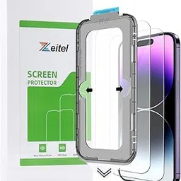 ZEITEL ® Tempered Glass Suitable for iPhone 14 Pro Max 6.7 Inch with Anti Fingerprint Screen Protector Auxiliary Installation Kit 2 Scratch Resistant Screen Protectors and 1 Lens Protector-picture-60