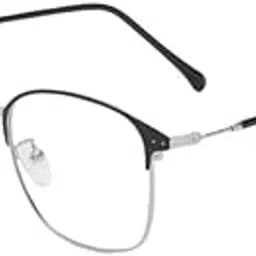 MIPPO® Anti-Blue Light Color-Changing Flat Glasses for Men and Women Metal Frame Photochromic Eyewear image 1