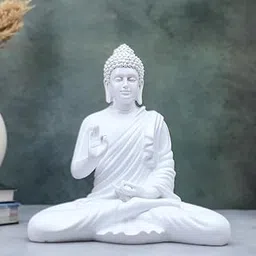 Fibreglass 2 Feet Buddha Statue for Home Decor Big Size Idols Living Room Door Entrance Decoration Items Decorative Showpiece,Decor Items for Home and Office, 2Ft (2 Feet White Glossy)-image-47