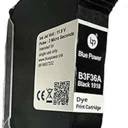 Blue Power Compatible B3F36A Inkjet Printer Cartridge (Black 1918 Water Based Print Cartridge) Black Ink Cartridge. Paper Based image 1