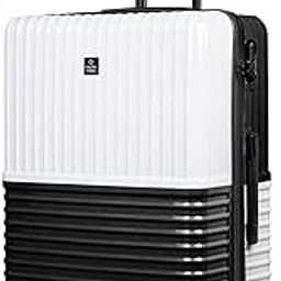 nasher miles Istanbul Hard-Sided ABS and PC Check-in Luggage 24 inch | 65cm | 8 Wheels Medium Trolley Bag for Travel | Suitcase (Black White)-picture-13