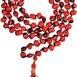 9Dzine Natural Red Chirmi Seeds Mala (108+1 Beads) | Original Red Gunja Ratti Chirmi Mala for Meditation Mantra Chanting & Lakshmi Pooja | Red Chirmi Beads Japa Mala Necklace for Wearing Men-image-20