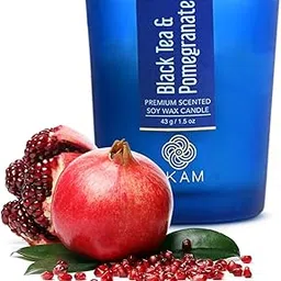EKAM Scented Frost Glass Votive Candle| Black Tea & Pomegranate Scented| Ideal for Home Decor, Aromatherapy & Gifting| Soy Wax| Therapeutic| Smokeless| Sootless| 10 Hours Burn time |40 g-picture-20