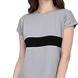 greciilooks Women's Regular Fit Plain Top with Half Sleeves for Office Wear, Casual Wear, Under 399 Top for Women/Girls (Pink_Large)-picture-31