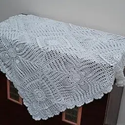 Handmade Crochet Table Cover, 76 x 76 cm, White-picture-29