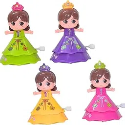 Crackles Wind Up Spin Doll – Pack of 2 Dancing Princess Toys for Girls & Boys Age 3+ | Clockwork Baby, Crawling Toy for Toddlers, Return Gift, Small Toy Set – Multicolor-picture-61