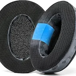 WC Freeze Hybrid Fabric Cooling Gel Replacement Earpads - Compatible with HyperX Cloud, Steelseries Arctis, ATH M50X, Turtle Beach Stealth & More - Comfortable & Cooler for Longer | Black Camo-picture-13