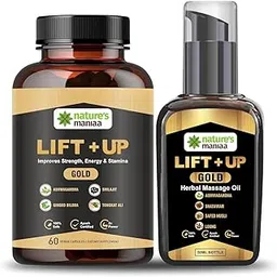 Nature's Maniaa Gold LIFT UP Massage Oil For Men's 50 Ml & Mens Capsule 60 Pics Combo Pack of 2-picture-18