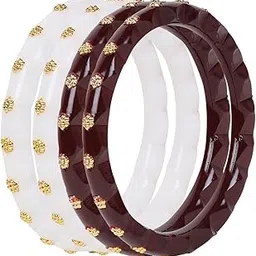 tanvi j Gold Plated Zig-Zag Combo Bangles for Women-picture-16