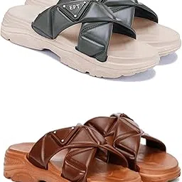 drackfoot Women's Sandals | Lightweight Wear| Stylish & Easy to Wear for Women's GR-SAN-(2-Combo)-1891-1890 image 1